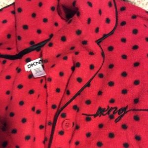 Dkny signature fleece pajama set.Red polka Pjs